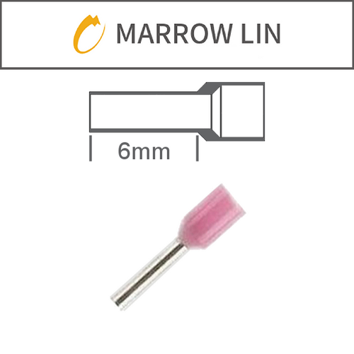 0.34mm² Bootlace Pins 6mm Lgth Pink Pk100